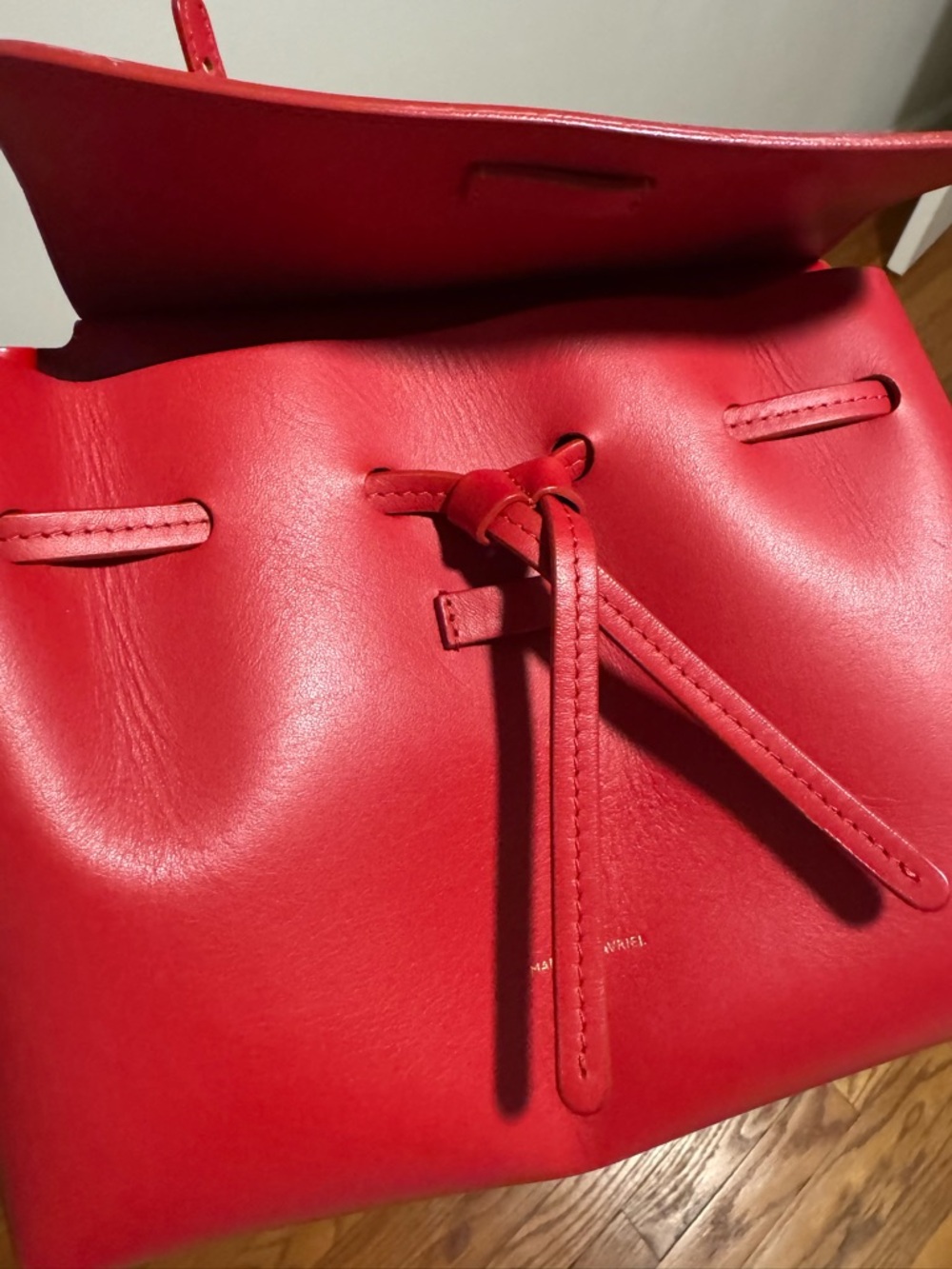 Mansur Gavriel Red Leather Women's Top-Handle Purse - Picture 7 of 7
